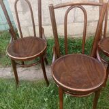 Set of 4 curved wooden bistro chairs