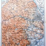 Printed in 1890, map of Vienna, Austria.