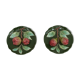 Pair old earthenware plates numbered dimension: diameter -6cm- height -6cm-