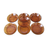 Lot de 7 assiettes creuses ambrées Duralex