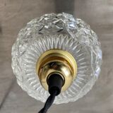 Lot 3 old vintage molded glass hanging lamp