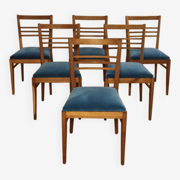 Série de 6 chaises vintage par René Gabriel des années 50