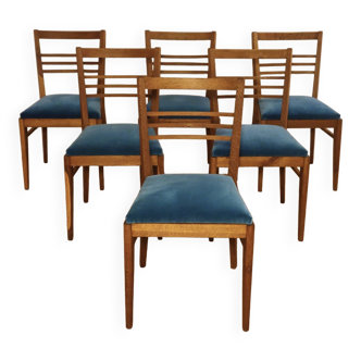 Series of 6 vintage chairs by René Gabriel from the 50s