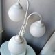 Lampe de table en métal blanc vintage avec 3 boules de lanterne, années 80