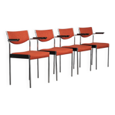 Ensemble de 4 chaises de salle à manger modernistes par Thereca, Pays-Bas, années 1960.