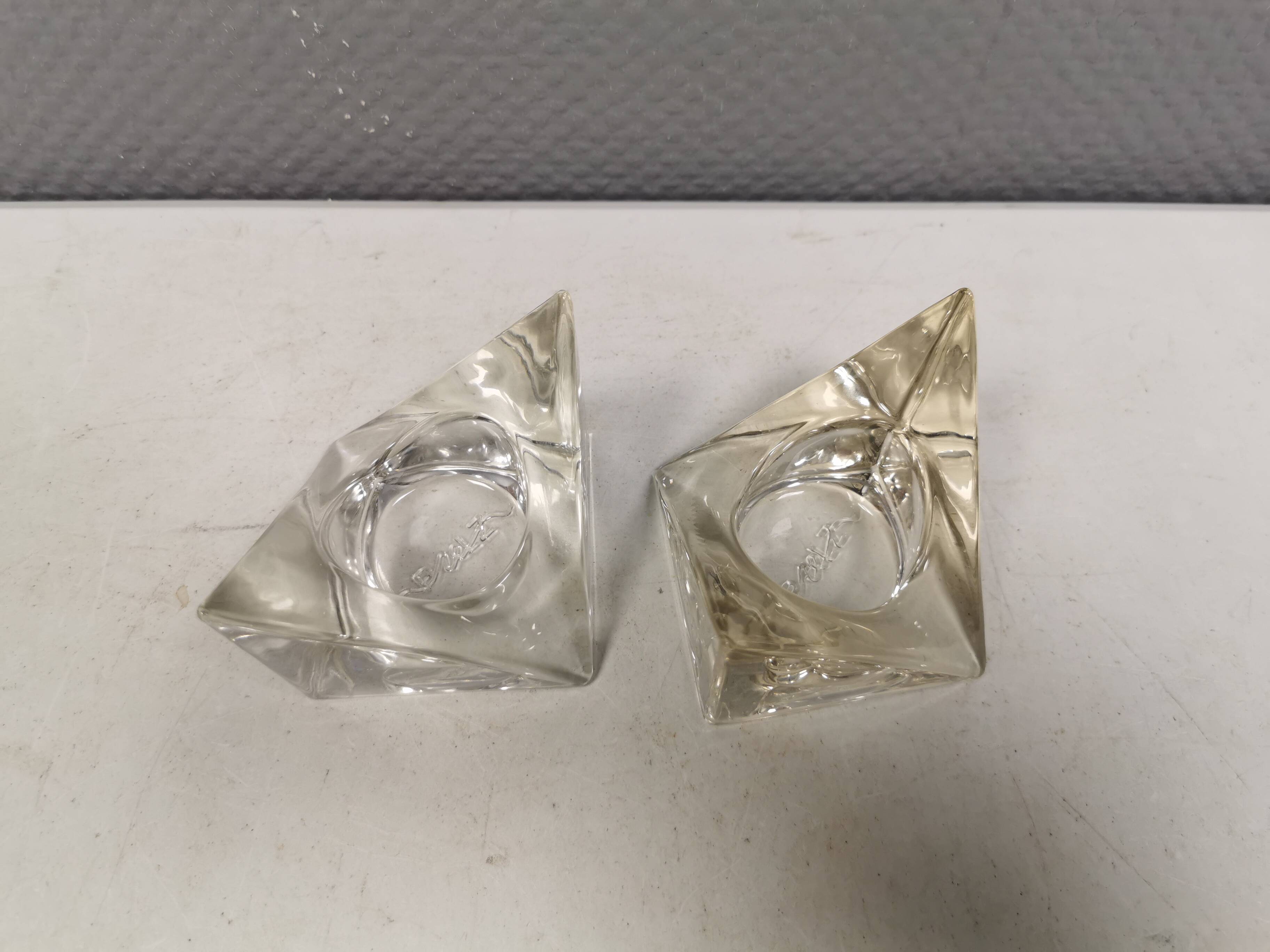 A pair of beautiful vintage glass candlesticks/vases from Prelz 1990s