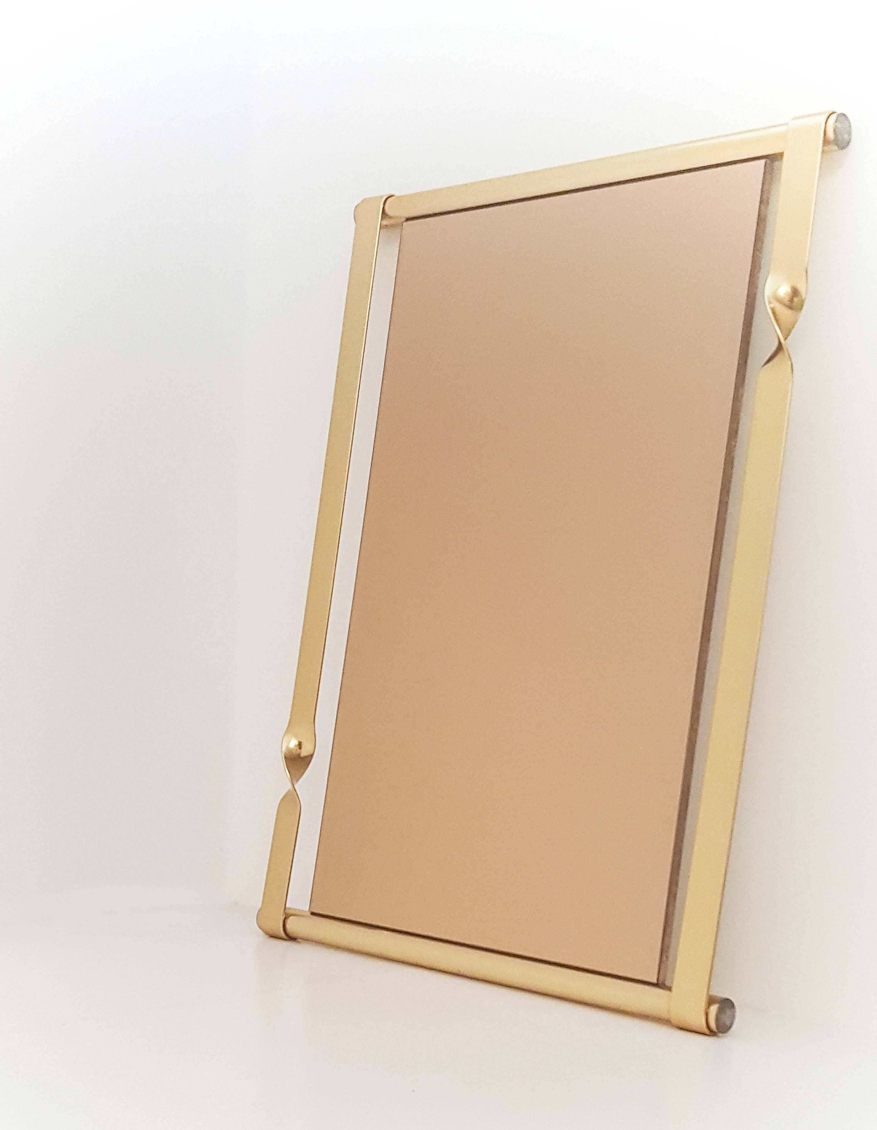 Miroir du milieu du siècle de Luciano Frigerio avec cadre torsadé doré, Italie, Italie