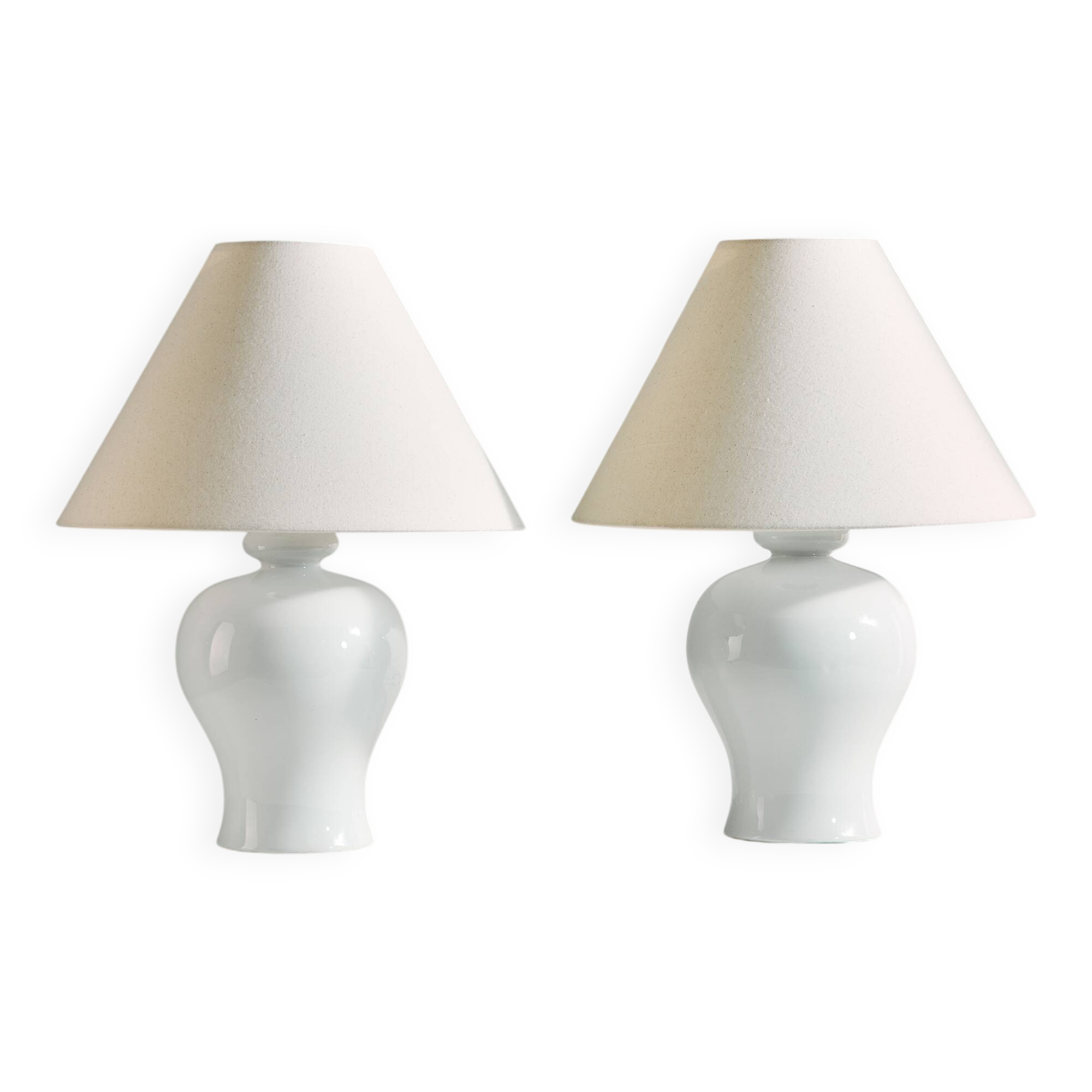 German ceramic table lamp, set of 2