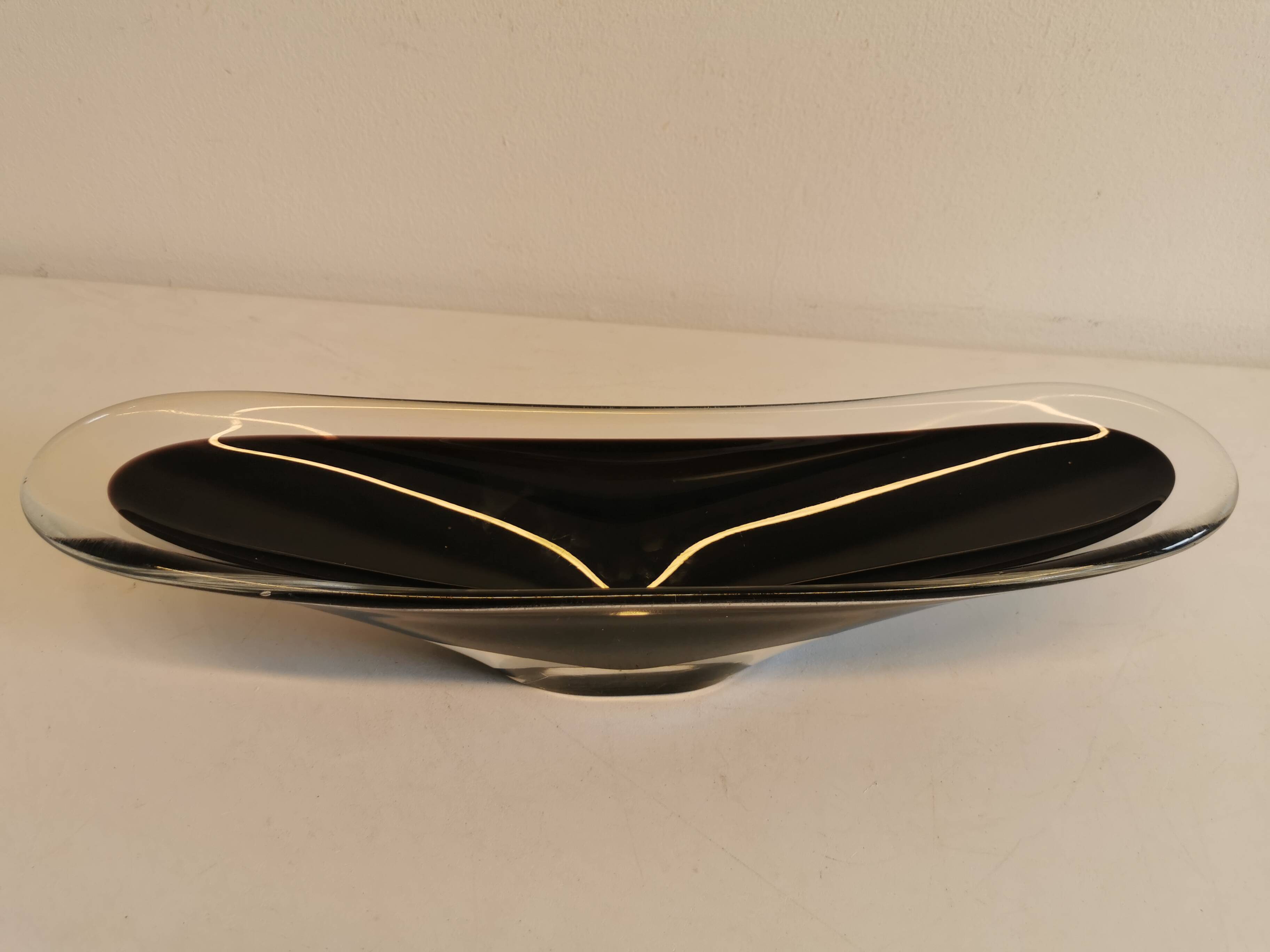 Danish Fruit bowl from the 70s, made of multi-colored glass