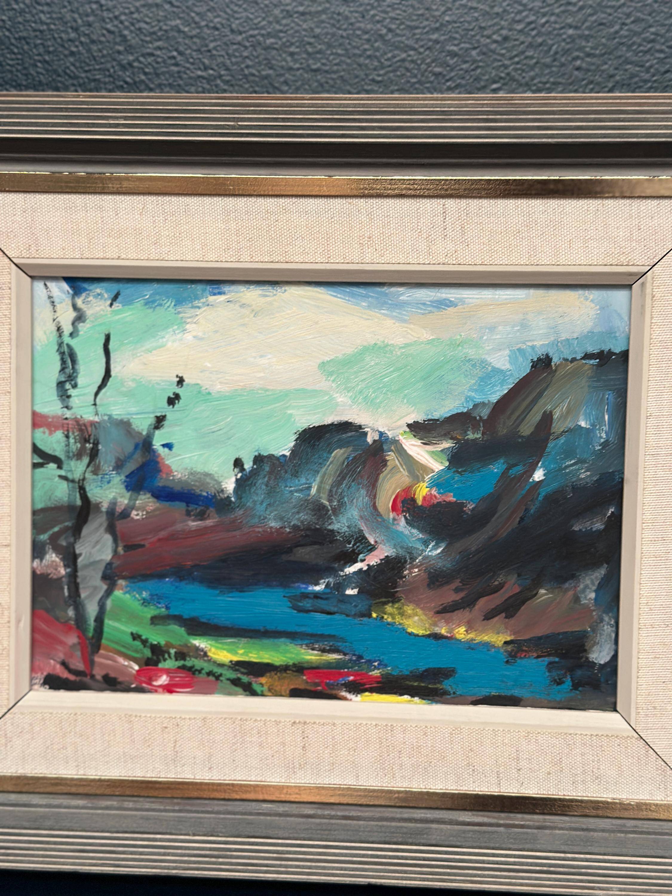 Original Swedish Oil on Panel – “Mountain Landscape” – Vintage & Framed