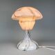 Lampe de table champignon en verre marbré vintage, années 1930