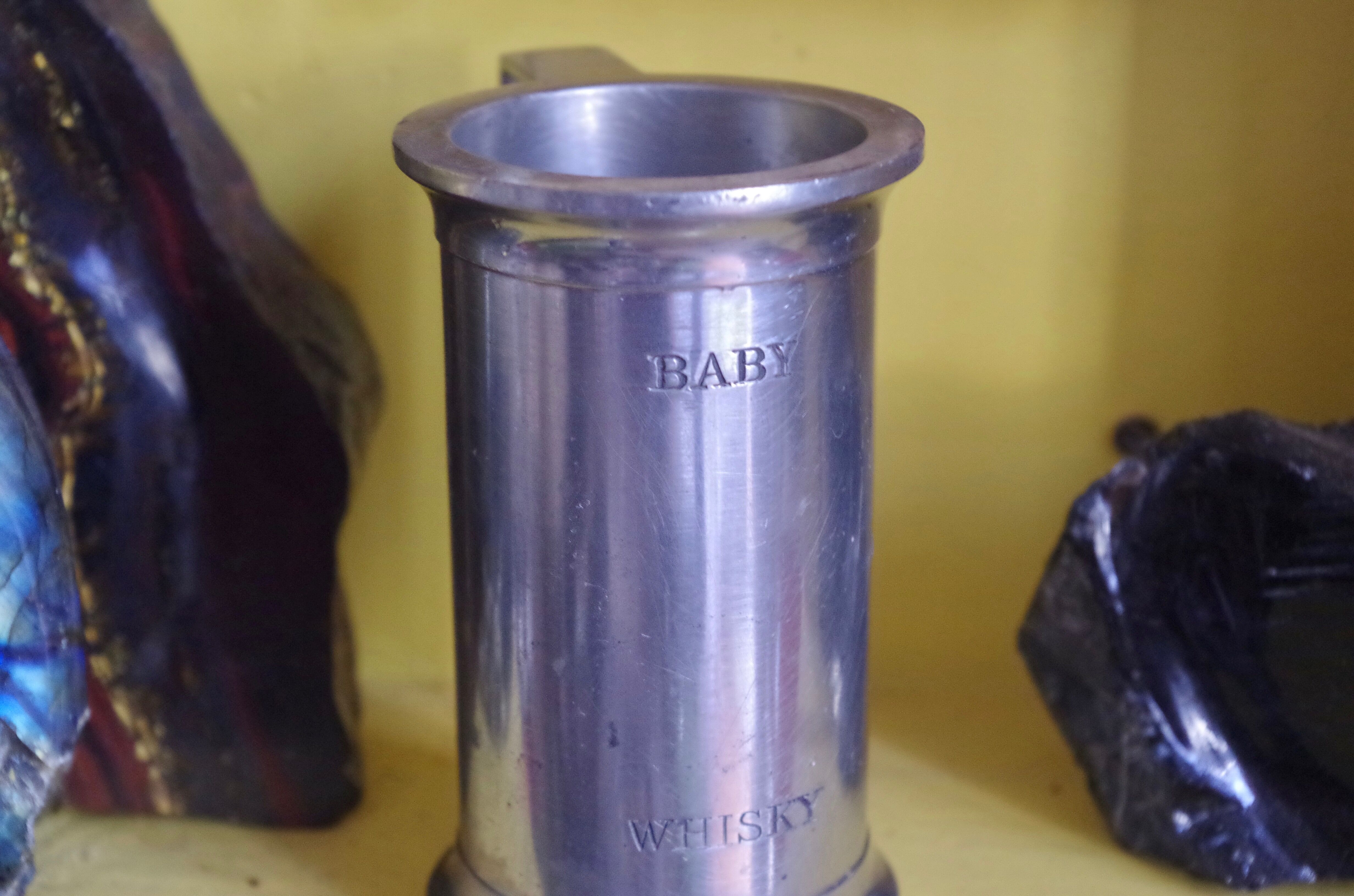 Concorde branded pewter whiskey jigger