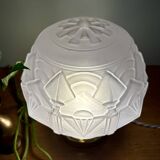 Vintage art deco globe table lamp in frosted glass