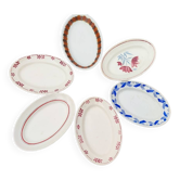 Ensemble de 6 raviers en faience ancienne