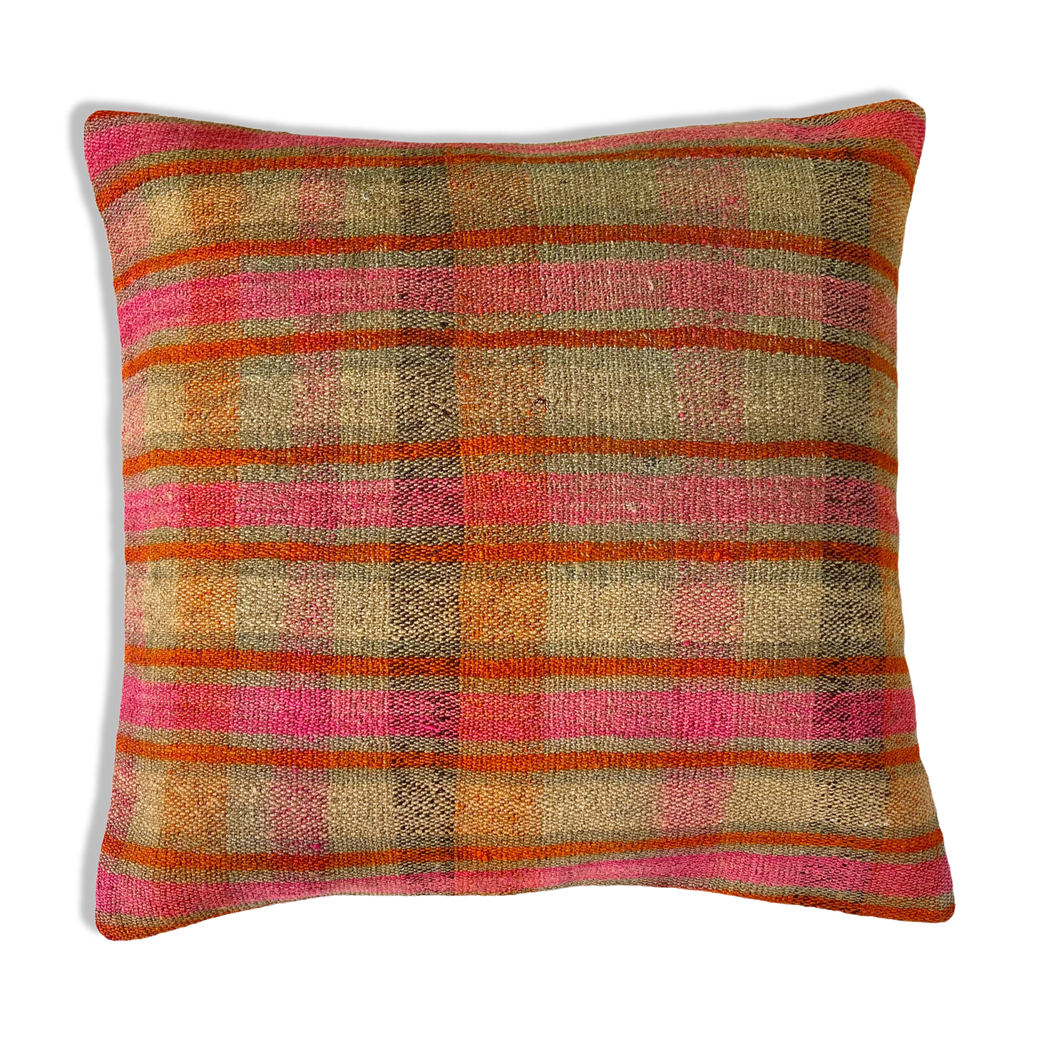 Vintage turkish kilim cushion cover , 60 x 60 cm