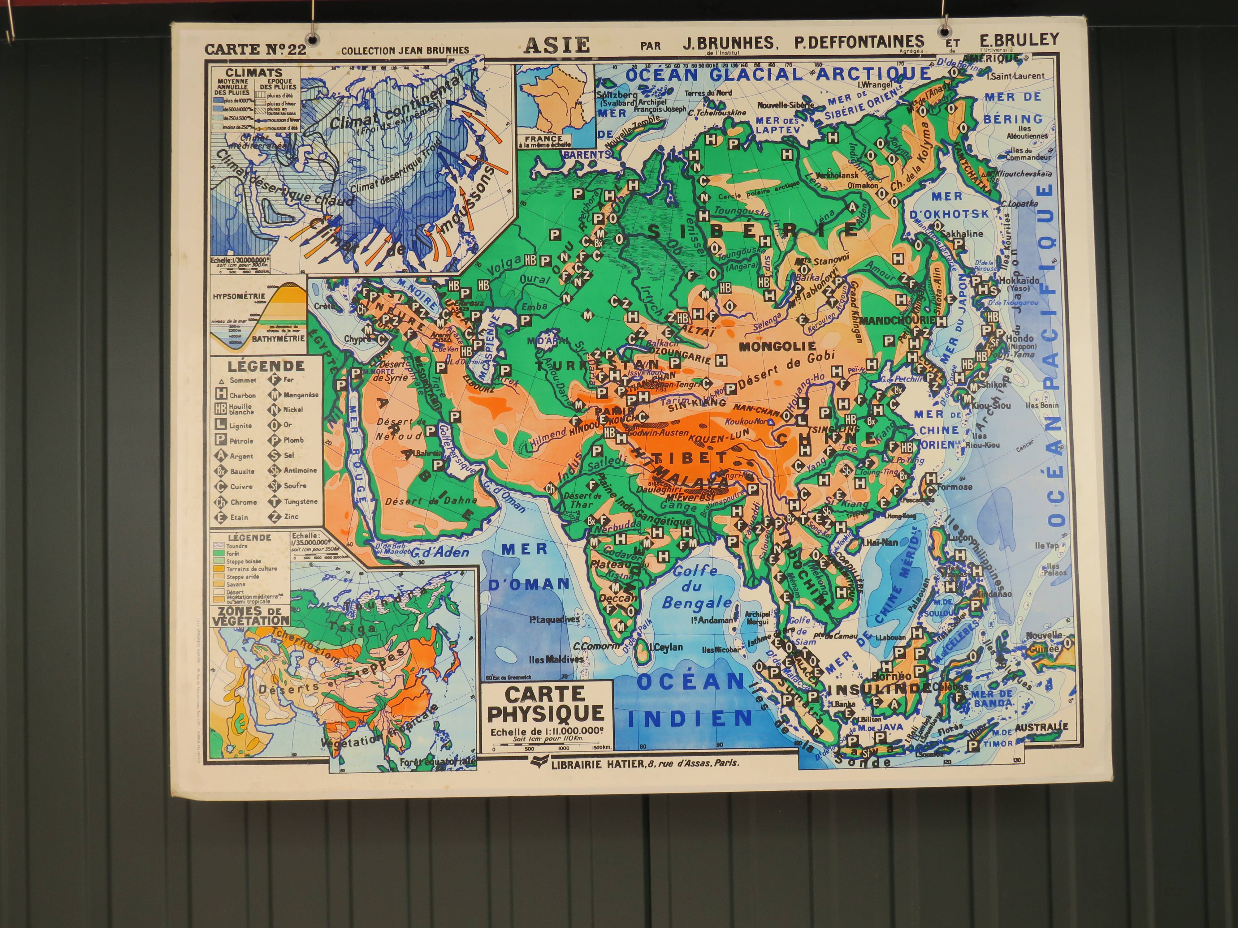 Old school map Asia No.22 - Jean Brunhes collection