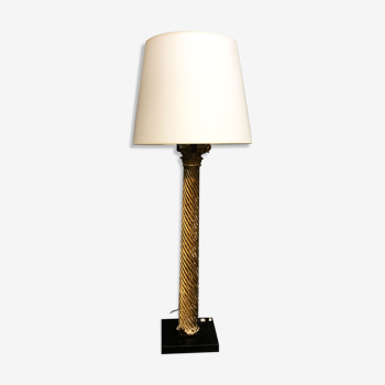 Gilded wooden lamp, twentieth century