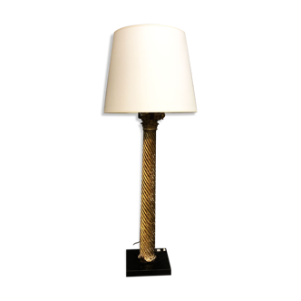 Gilded wooden lamp, twentieth century