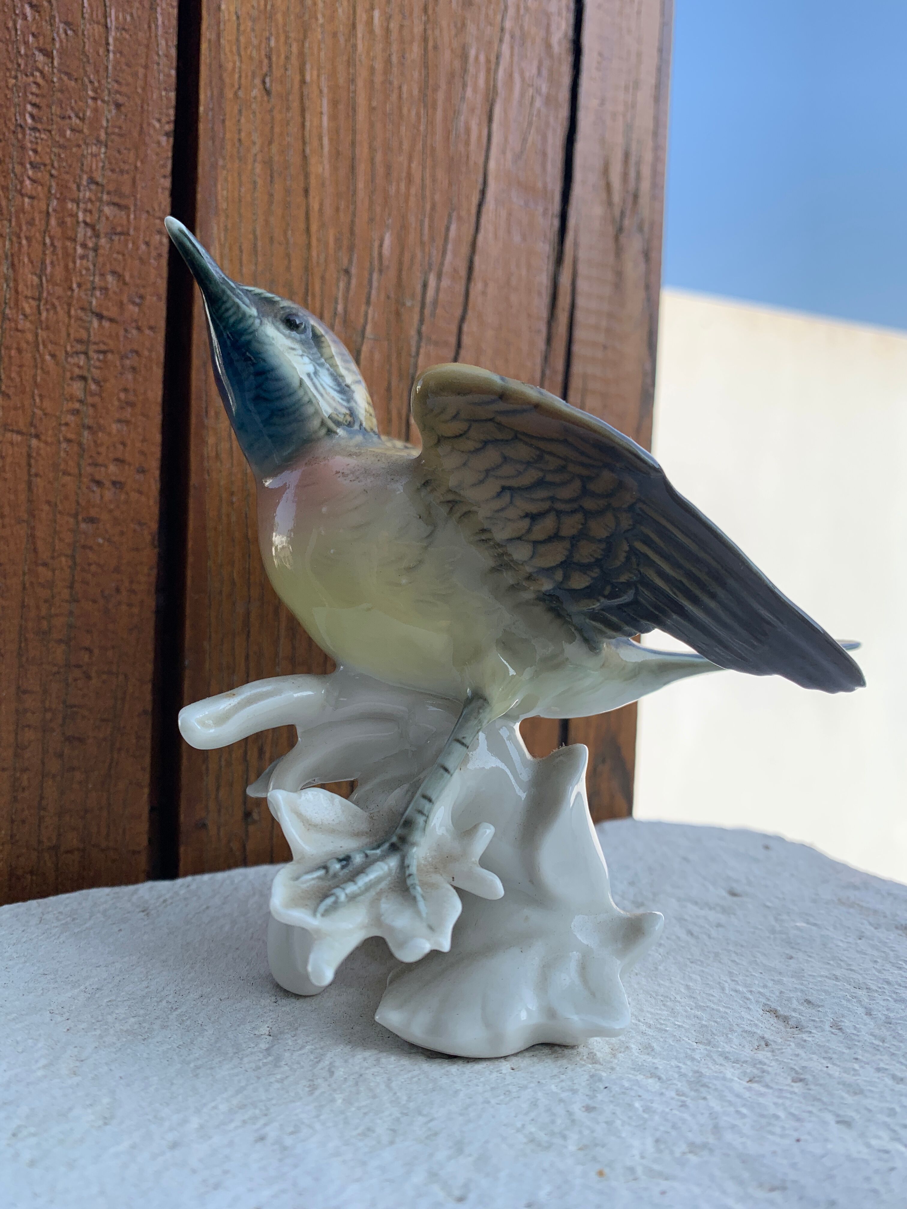 Bird numbered and signed Karl Ens, in Saxon porcelain, nineteenth century