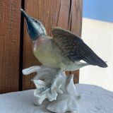 Bird numbered and signed Karl Ens, in Saxon porcelain, nineteenth century