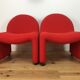 Paire de chauffeuses Atal rouges