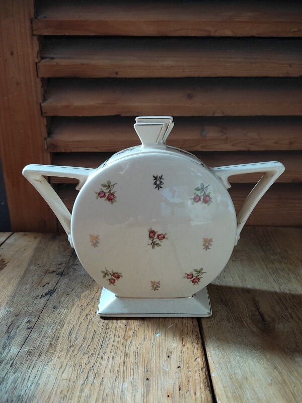 Sucrier en porcelaine fleurs rose
