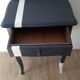Navy blue and white bedside