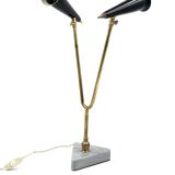 Lampe de table vintage à double lumière, Italie 1960