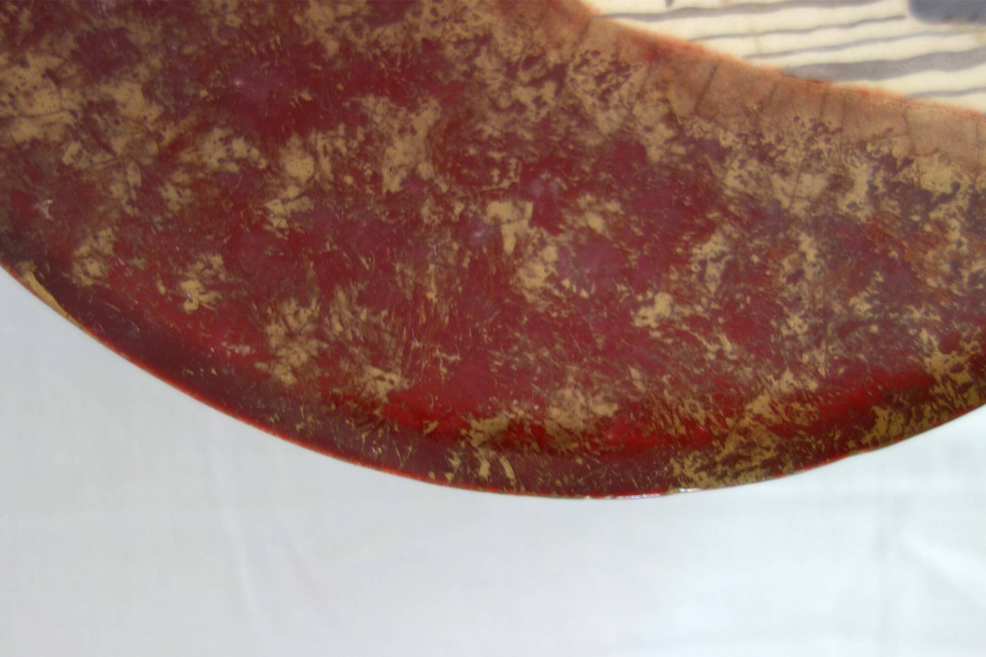 Louis Dage red and gold fruit bowl, 1920s/1930s