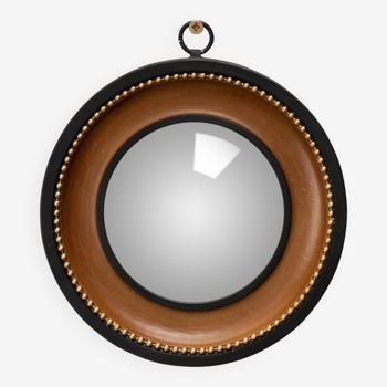 Convex mirror brown and black frame