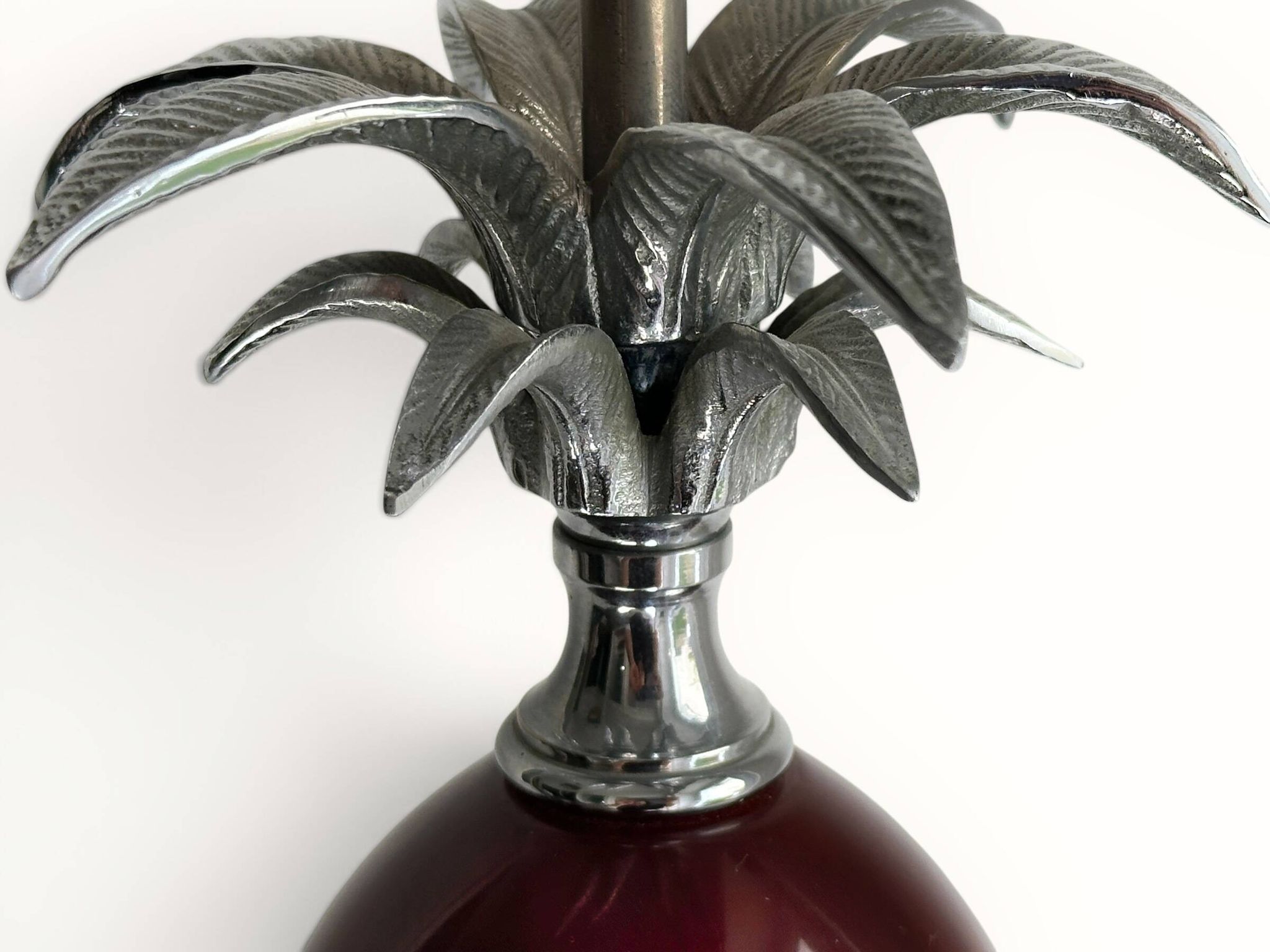 Pineapple lamp in chrome and amber Bakelite, style of Maison Charles - 1970.