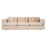 Canapé bergen beige velour, design scandinave