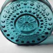 Teal Sunburst Blue Bubble Glass Vase / Erich Jachmann for WMF / 1960s