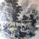 Set of 4 framed antique prints - 4 seasons