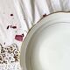 Set of 2 white porcelain dishes with gold decoration Sologne Lamotte