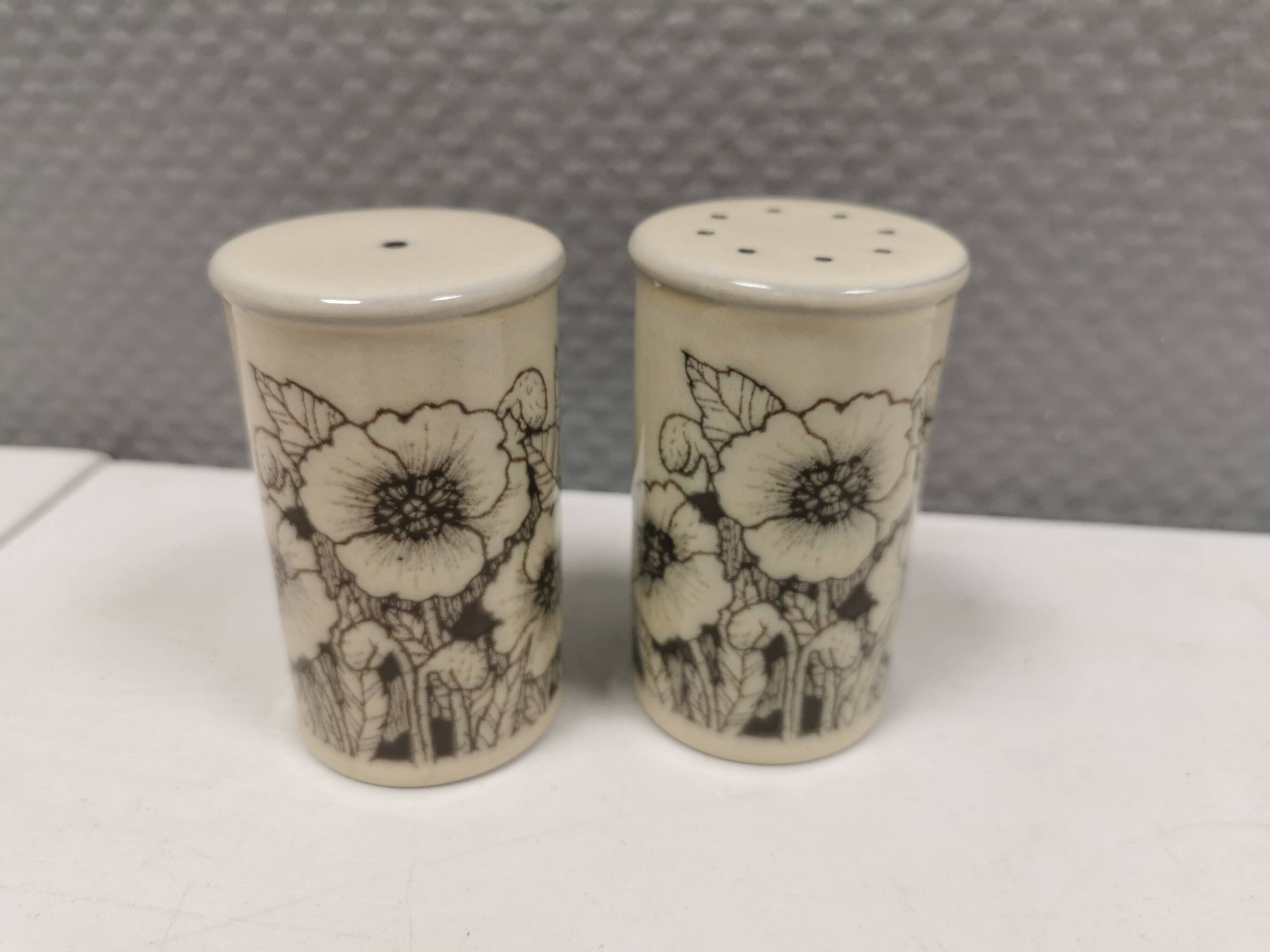 Beautiful salt and pepper set in porcelain from English Hornsea