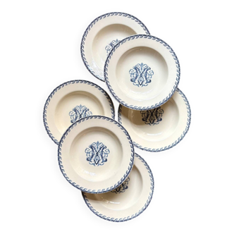 6 K&G Lunéville ironstone soup plates