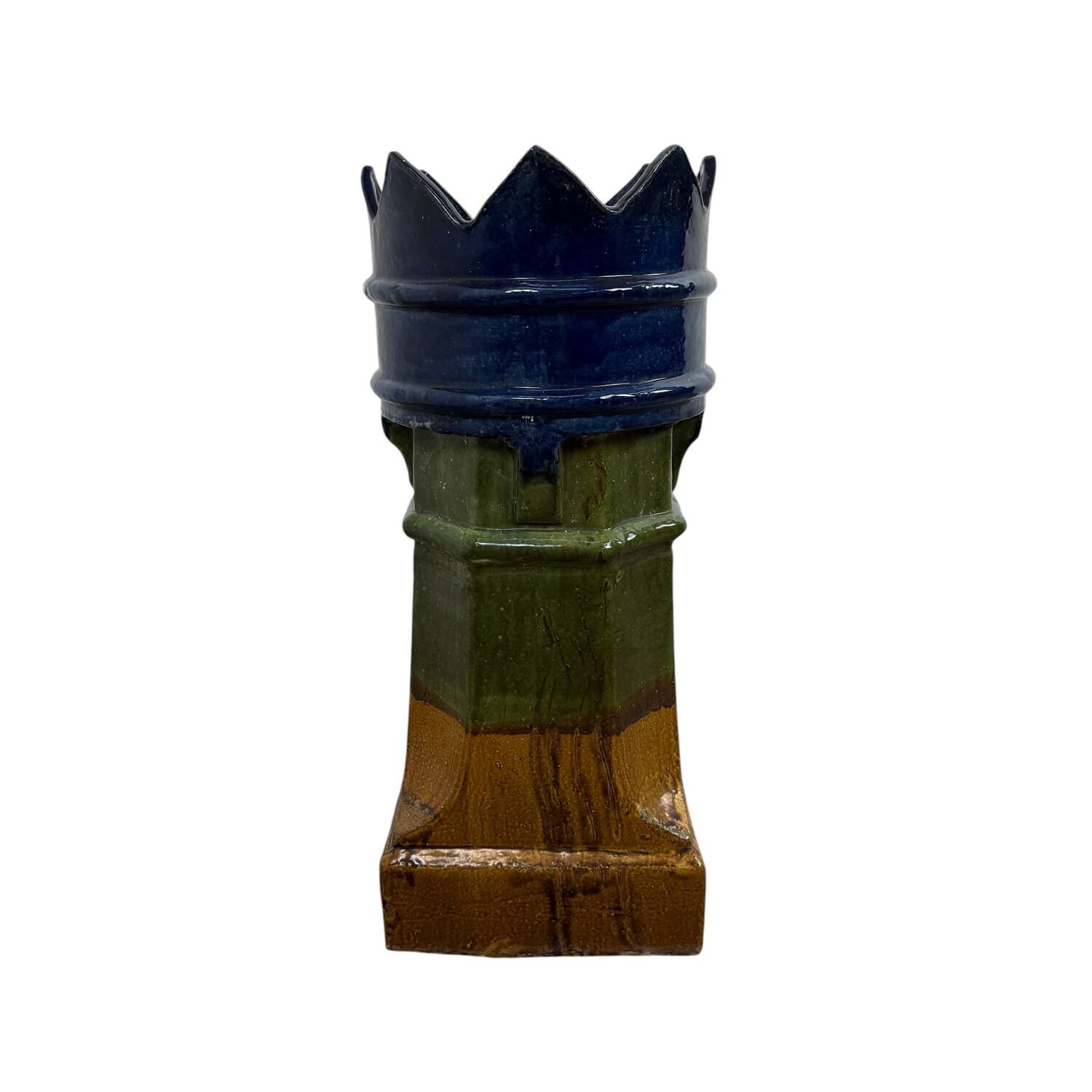 Antique French Glazed Ceramic Chimney Pot Planter