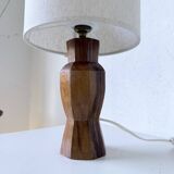 Brutalist walnut table lamp 1950