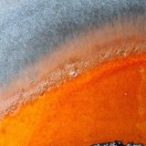 XXL Mid-Century Modern grey and orange ceramic table lamp Carstens Tönnieshof