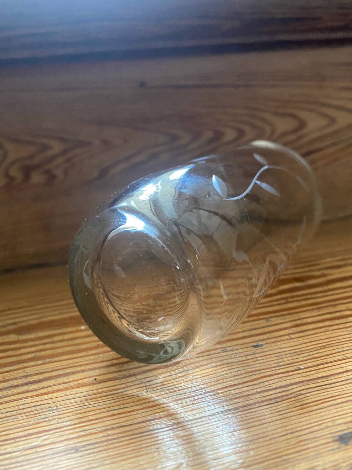 6 old engraved water or orangeade glasses