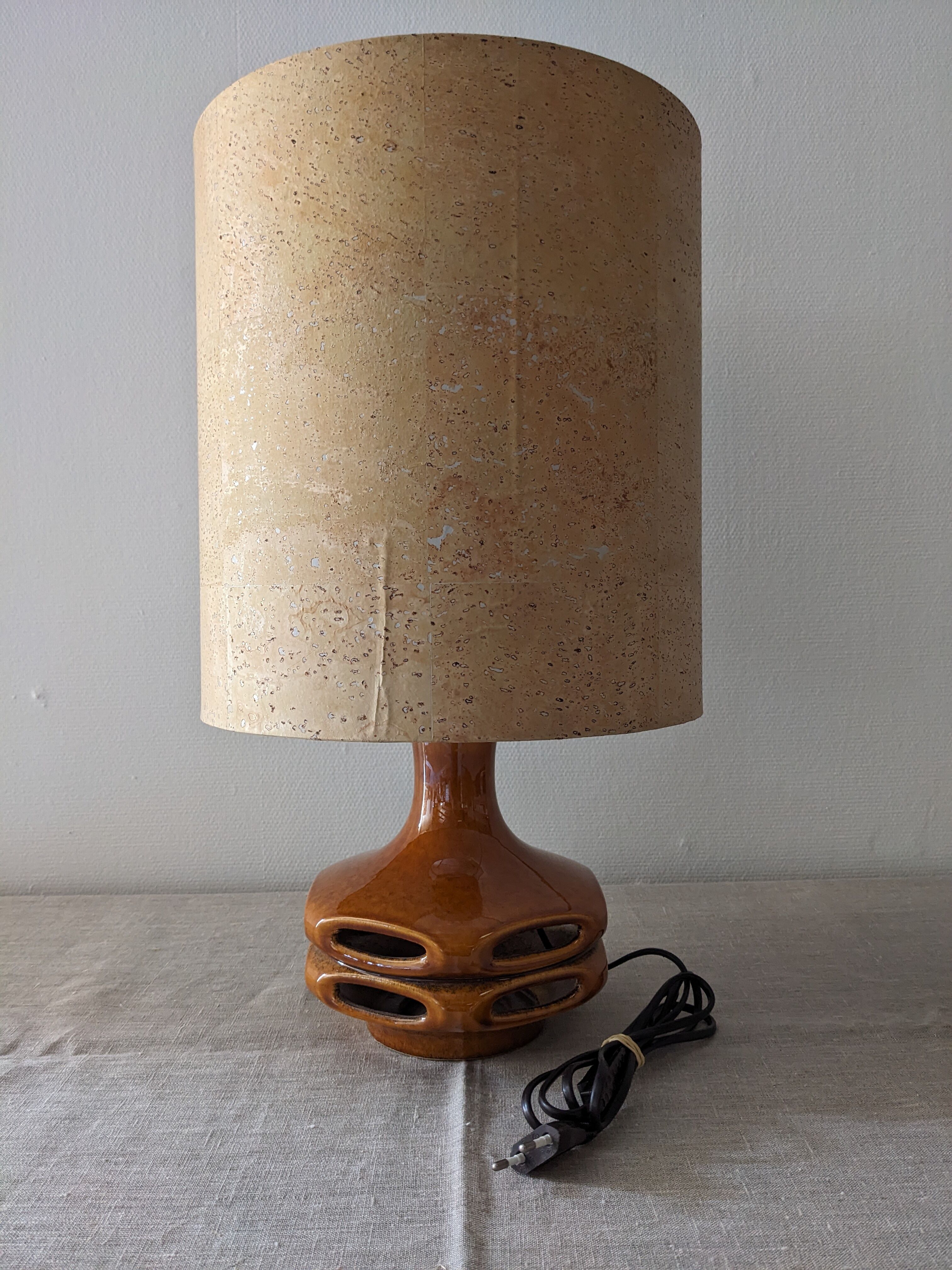 Glazed ceramic lamp from the 60s/70s West Germany