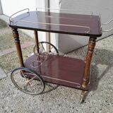 Servante desserte a roulante vintage laiton