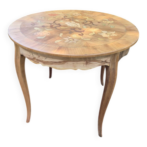 Guéridon ancien en marqueterie - rond