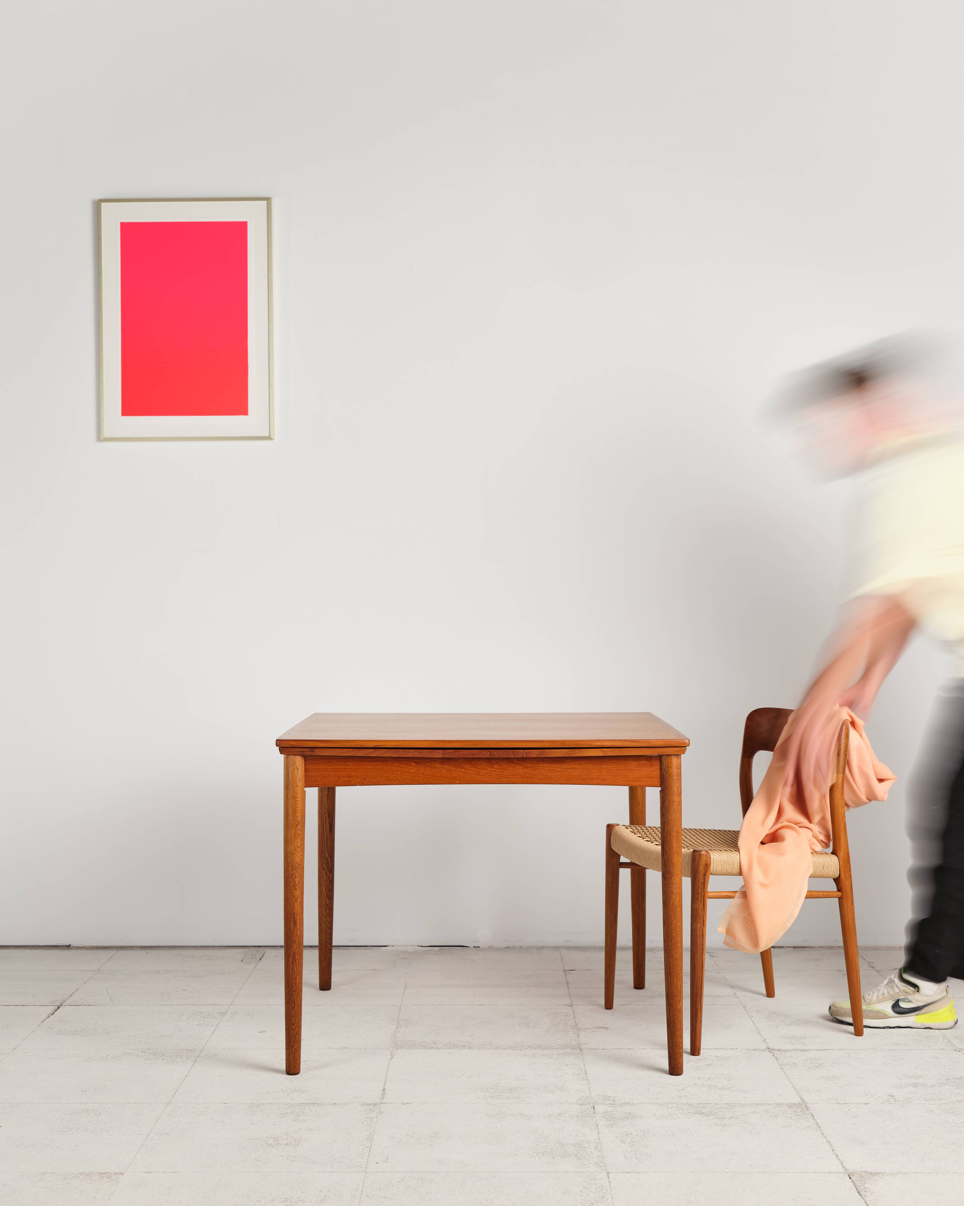 Extendable teak table by Poul Hundevad, Denmark
