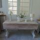 Console table in walnut with drop-leaf extensions, grey patinated base.