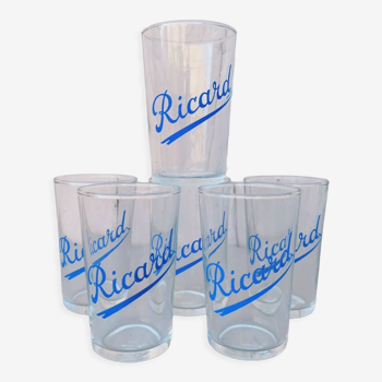 Six advertising glasses brand Ricard Vintage