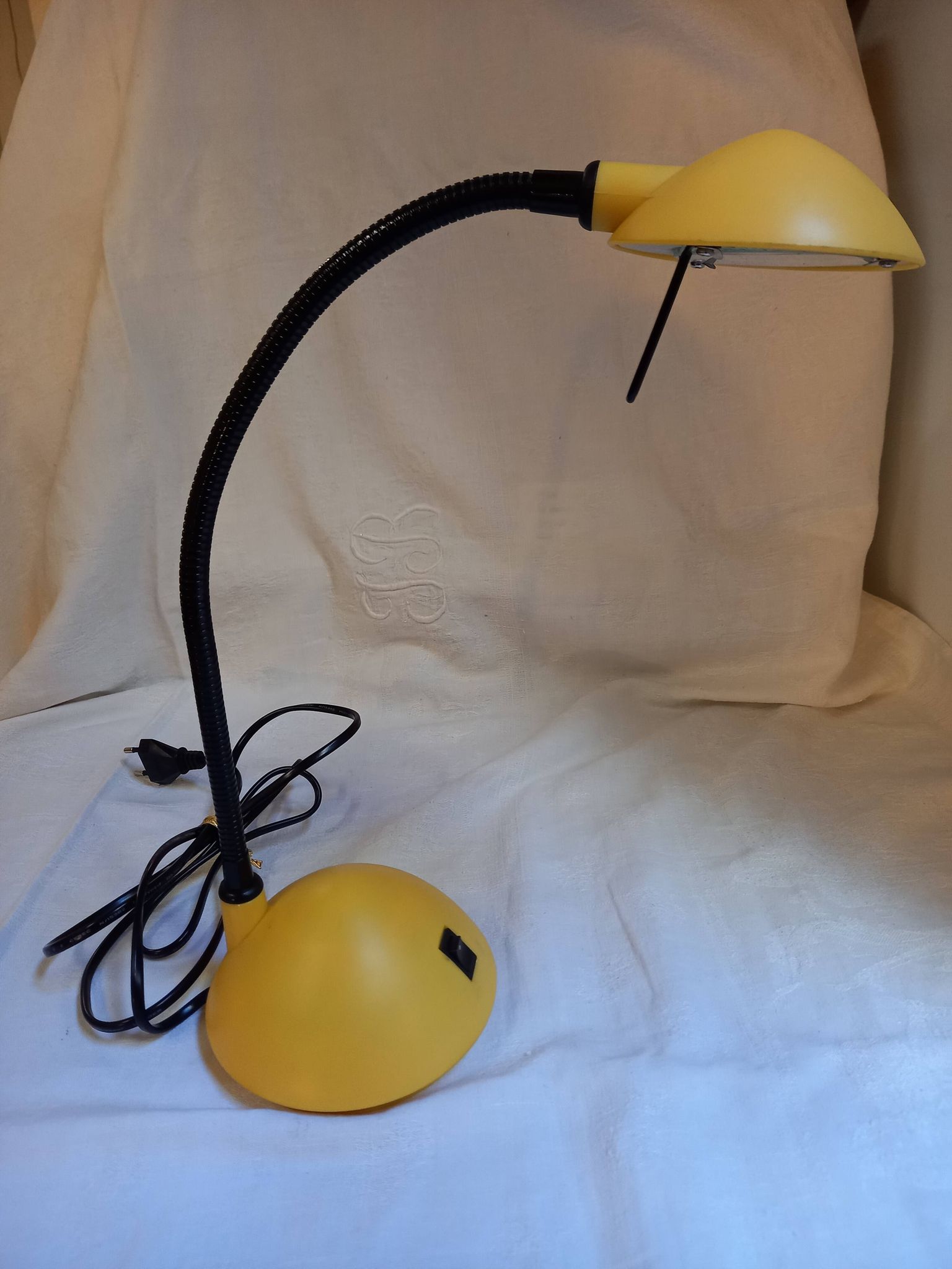 Yellow desk lamp, adjustable, Mathias, 1980s