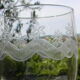 Set of 3 antique water glasses in engraved glass.