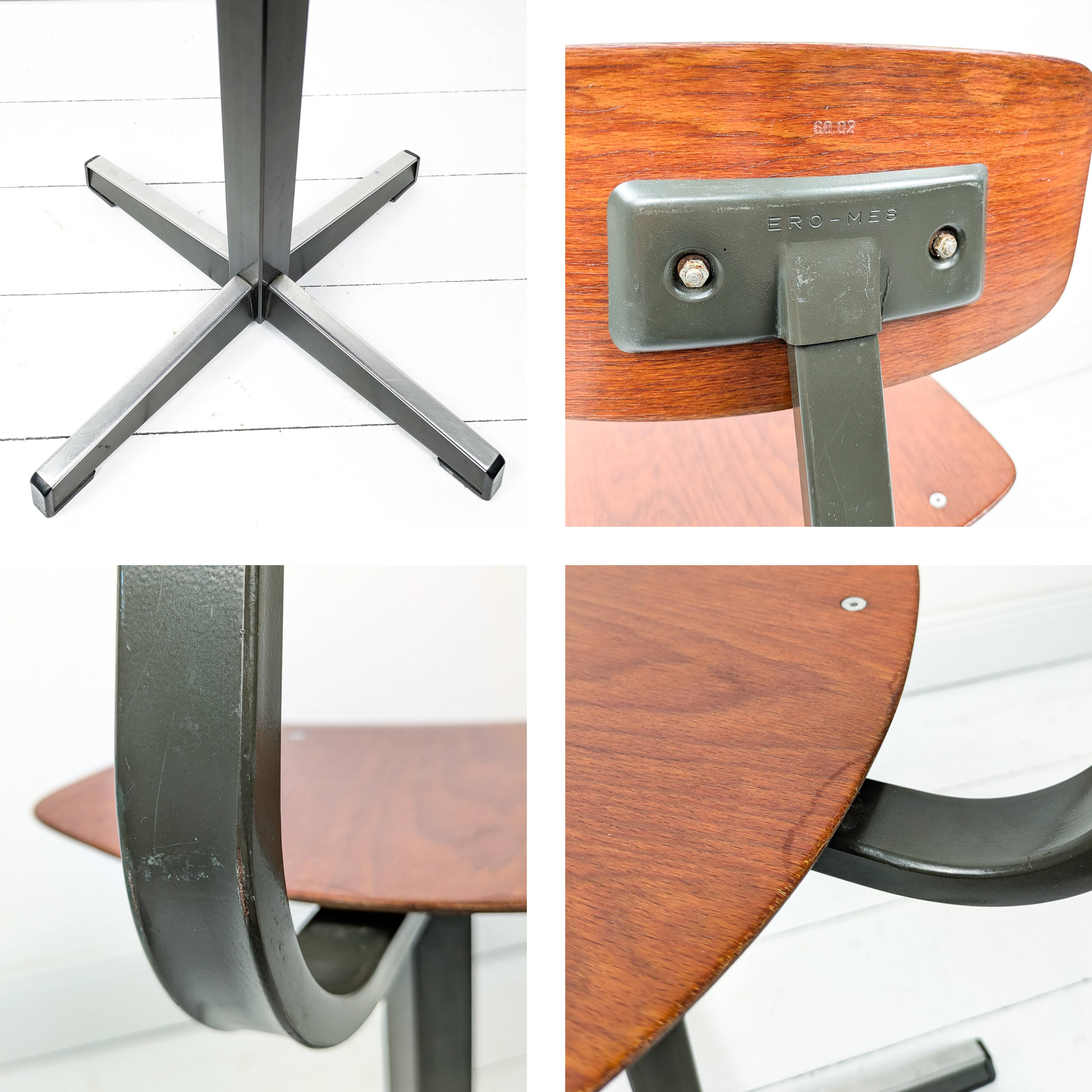 Mid Century Chaise d'école Chaise d'enfant Bois Métal Vintage Rétro Chambre d'enfant Pied Skandi Sca